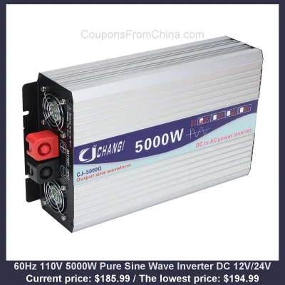 n____S - 60Hz 110V 5000W Pure Sine Wave Inverter DC 12V/24V
Cena: $185.99 (najniższa...