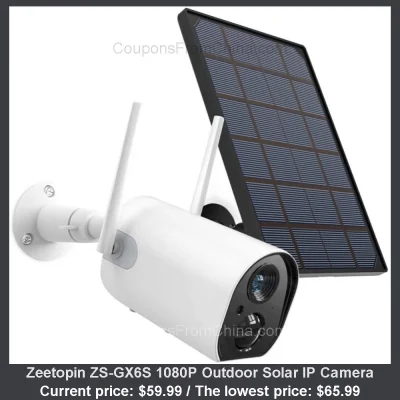 n____S - Zeetopin ZS-GX6S 1080P Outdoor Solar IP Camera
Cena: $59.99 (najniższa w hi...
