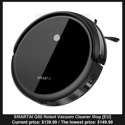 n____S - SMARTAI G50 Robot Vacuum Cleaner Mop [EU]
Cena: $139.99 (najniższa w histor...