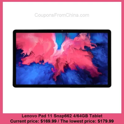 n____S - Lenovo Pad 11 Snap662 4/64GB Tablet
Cena: $169.99 (najniższa w historii: $1...