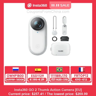 n____S - Insta360 GO 2 Thumb Action Camera [EU]
Cena: $257.41 (najniższa w historii:...