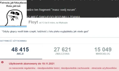 bastek66 - https://www.wykop.pl/ludzie/Floyt/
 Użytkownik zbanowany do 19.11.2021
za ...