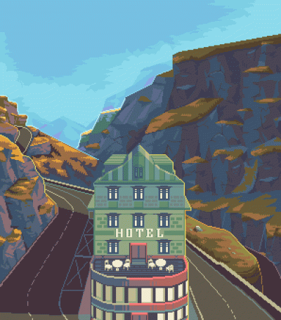 GARN - #pixelart #gif autor: Grigoreen, Mountain exile