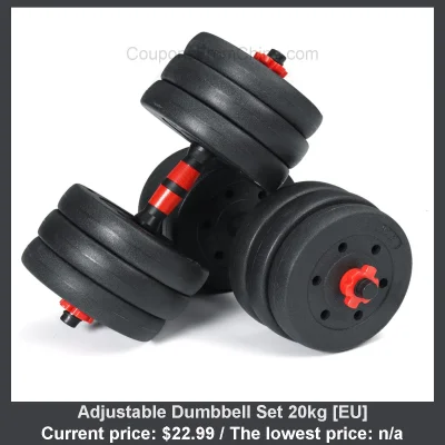 n____S - Adjustable Dumbbell Set 20kg [EU]
Cena: $22.99
Koszt wysyłki: $2.41
Sklep...