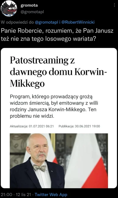 Kempes - @Twardy_Narkotyk Cały ruch prawicowy powstał dla beki dlatego tak garną się ...