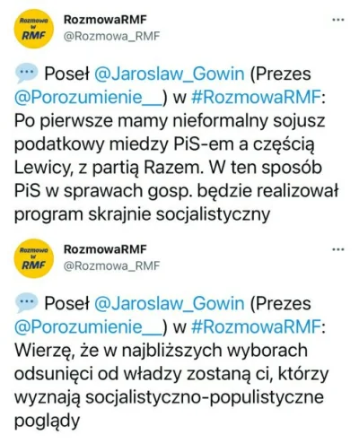 Volki - @Pavulon12345 Jak Gowin odszedł, to się wygadał z koalicją PiS i lewicy.