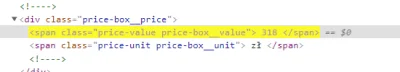 k.....u - @Hunchbacked: div nie ma ceny tylko span. a to div ma klasę "price-box"