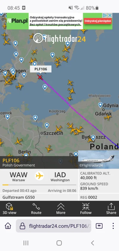 corryand - Polski rząd zmierza do Waszyngtonu
#bialorus #flightradar24