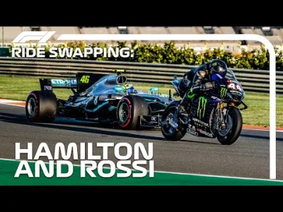 orle - Tutaj zamiana z 2019 roku: Lewis Hamilton wsiada na motocykl, Valentino Rossi ...