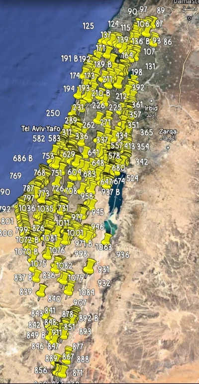 piotr-zbies - Mapa wszystkich baz wojskowych znajdujących się na terenie Izraela ( ͡°...