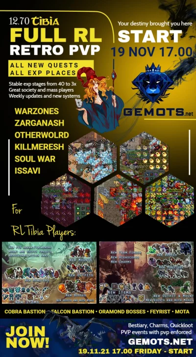 Szmycu - Zapraszam na OTS gemots.net

GemOTS True RL Tibia experience 12.70 - MID E...