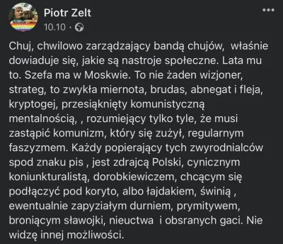 Jabby - PiSowcy dostają wścieklizny na TT za post z FB Piotra Zelta, ale w sumie czy ...