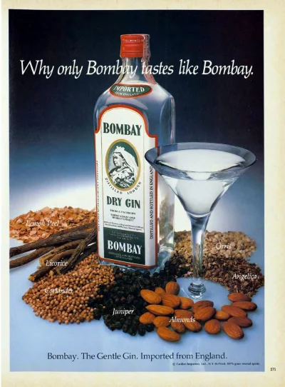 myrmekochoria - Reklama Bombay Gin, 1981. Chyba jeden z najlepszych ginów na świecie,...