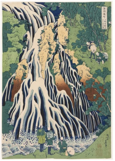 gusinka - Wodospad Kirifuri w górach Kurokami w prowincji Shimotsuke Kirifuri no taki...