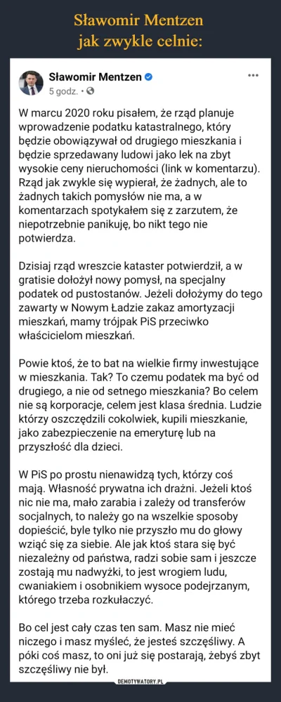 YogiYogi - Tak jak z partią tego gościa mi nie po drodze, to ciężko nie zgodzić się z...