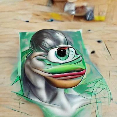 revognah - pepe the frog, photorealistic