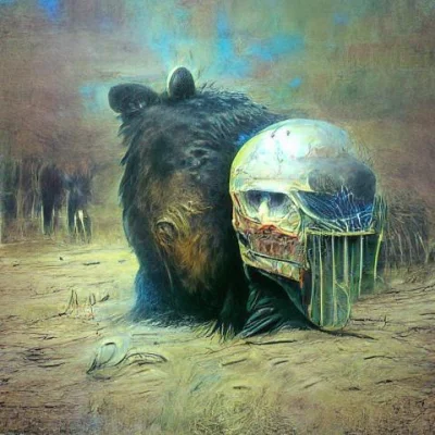 SamotnyFapino - Death bear by beksinski (ogólnie byle gówno wpiszę się by beksinski i...