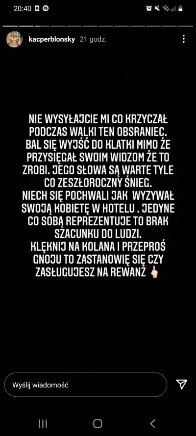 Kadet20 - Coś mnie ominęło? Do kogo Błoński się tak sapał na stories?
#famemma #pols...
