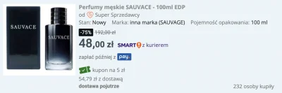 a.....e - #perfumy #allegro #blackfriday 
232 osoby kupiły perfumy SAUVACE xD