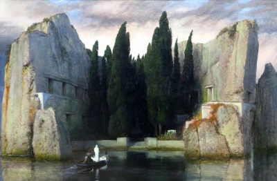 GARN - #sztuka #art #malarstwo #mitologia autor: Arnold Böcklin, Die Toteninsel / Wys...
