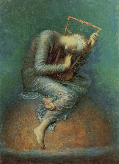 GARN - #sztuka #art #malarstwo autor: George Frederic Watts, Hope (1886)