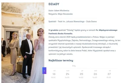 mbasasello - Buahahaha, bilety na "Dziady" wyprzedane do lutego. Ale im reklamę zrobi...