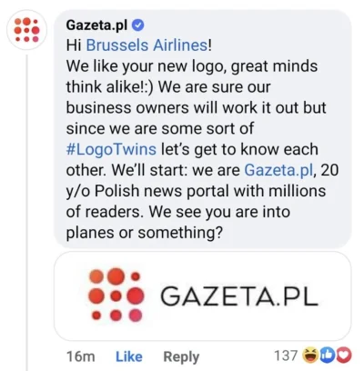 agatkie - #gazetawyborcza umie w social media ( ͡° ͜ʖ ͡°) 
Zdjęcie logo Brussels Airl...