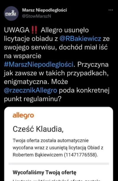 saakaszi - Skoro drukarz może odmówić osobie lgbt świadczenia usługi, to allegro na t...