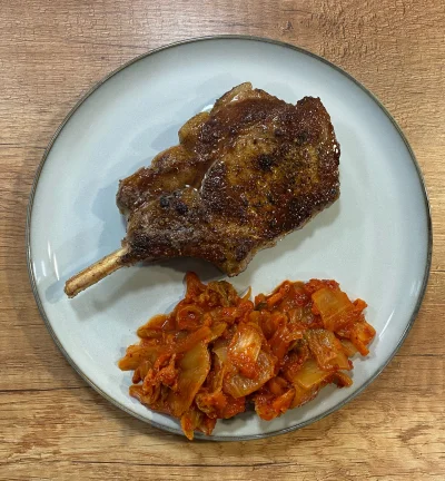 pixtri - Pierwszy raz robiłem chop porka, wyszło super! Na przystawkę kimchi
#keto #d...