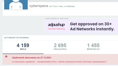 jinnoman - Cenzura na wykopie ma sie dobrze. 

Uzytkownik @cyberspace wlasnie zlapa...