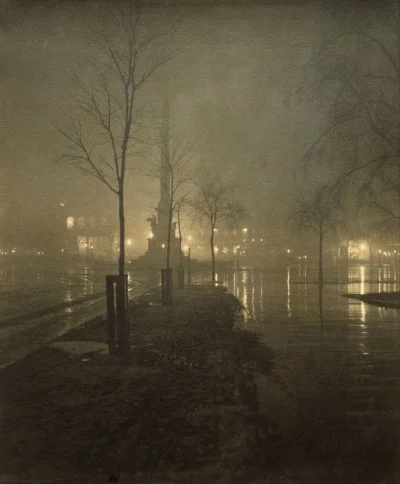 Hoverion - William A. Fraser 1840-1925
A Wet Night, Columbus Circle, New York, 1897-...
