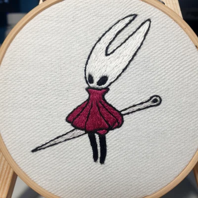 BMTXS - Jest i ona! Hornet z #hollowknight. 7,5h samego wyszywania, tamborek 10cm. Ch...