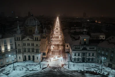 rozentuzjazmowany - Łódź cała we śniegu! #lodz #fotografia #drone #lodzkie