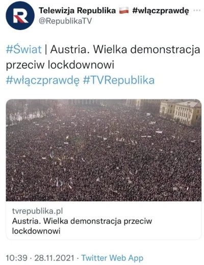 JAn2 - Należąca do Jarosława Kaczyńskiego TV Republika wrzuciła zdjęcie demonstracji ...