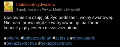 K.....w - > @WiesniakzPowolania: to nie antyszczepy biorą analogię z d--y i porównują...