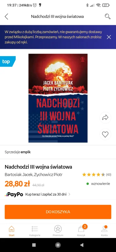 Q-tu - @nigdymnienie_zbanujecie: nie no, w empiku 80 groszy więcej.