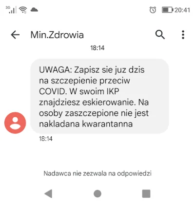 B.....M - I to ma być zachęta?
Nadawca Min.Zdrowia - czyli kto? Minuta Zdrowia, tylk...