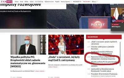 Grandek - Na głównej stronie #tvpis nadal czekamy na informacje o #inflacja w Polsce....