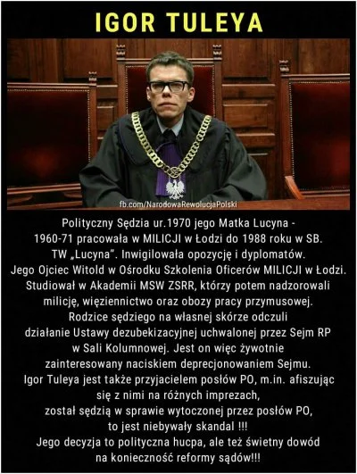 gieroj777 - > Każdy sędzia sam uznaje, kiedy jest niezawisły, a kiedy nie i jeżeli on...