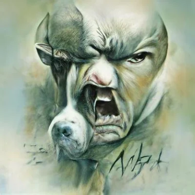 MateuszWajchePrzeloz - #hypnogram #sztuka #pitbull #amstaff 
"Angry pit bull" by Alla...