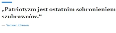 spere - > @Omicron: patriotyzm jest smyczą na niezbyt inteligentne bydło

@niochlan...