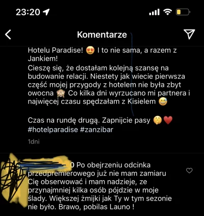 kateemusio - komentarz z profilu na ig - pojawił się kilka minut temu. Coś czuje, że ...