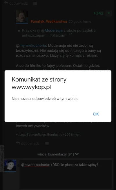 K.....z - @myrmekochoria: To nieźle się tam liżecie po jajcach blokując wszystkich z ...