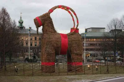 tombeczka - Ciekawostka: w Gävle co roku na święta stawiają ogromnego słomianego kozł...