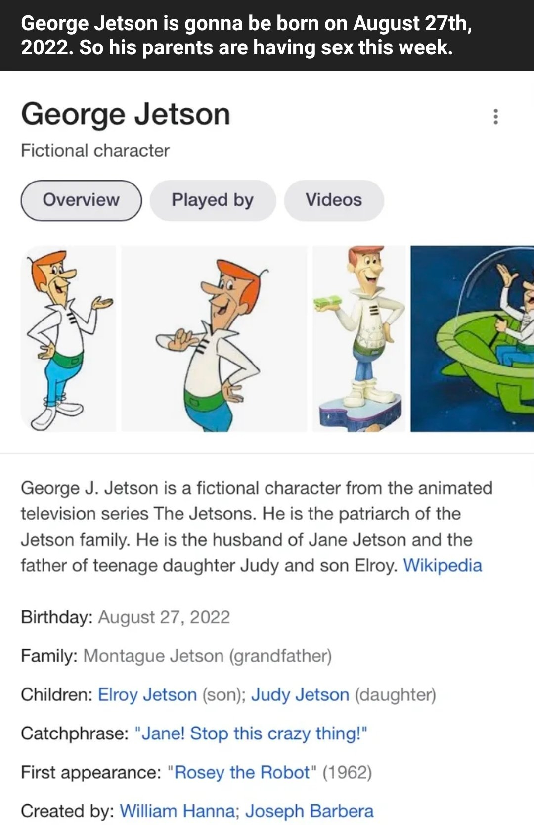 George jetson birthday august 27