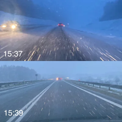 kubapolice - Padał dzisiaj śnieg w rejonie od Koszalina do Słupska. Dużo śniegu. Lame...