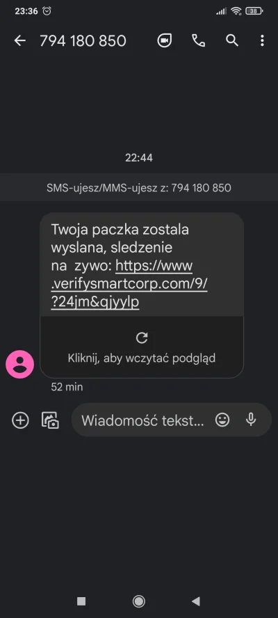 szypko - 2 takie sms'y w ciągu godziny a dopiero co mialem spam telefony co 15 minut ...