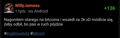 WillyJamess - Słuchaj tate, głupia sprawa, ale może nie odpalaj na razie tego binance...