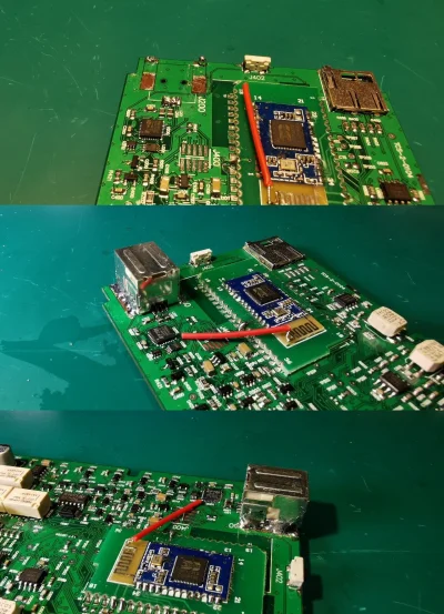 rybeczka - Gniazdo USB typ B SMD wyrwane z padami z płytki. Zeskrobałem soldermaskę a...