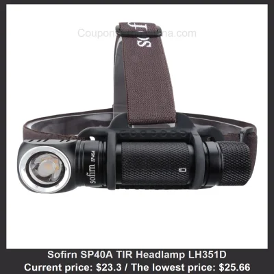 n____S - Sofirn SP40A TIR Headlamp LH351D
Cena: $23.30 (najniższa w historii: $25.66...
